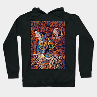 Abstract colorful cat Hoodie